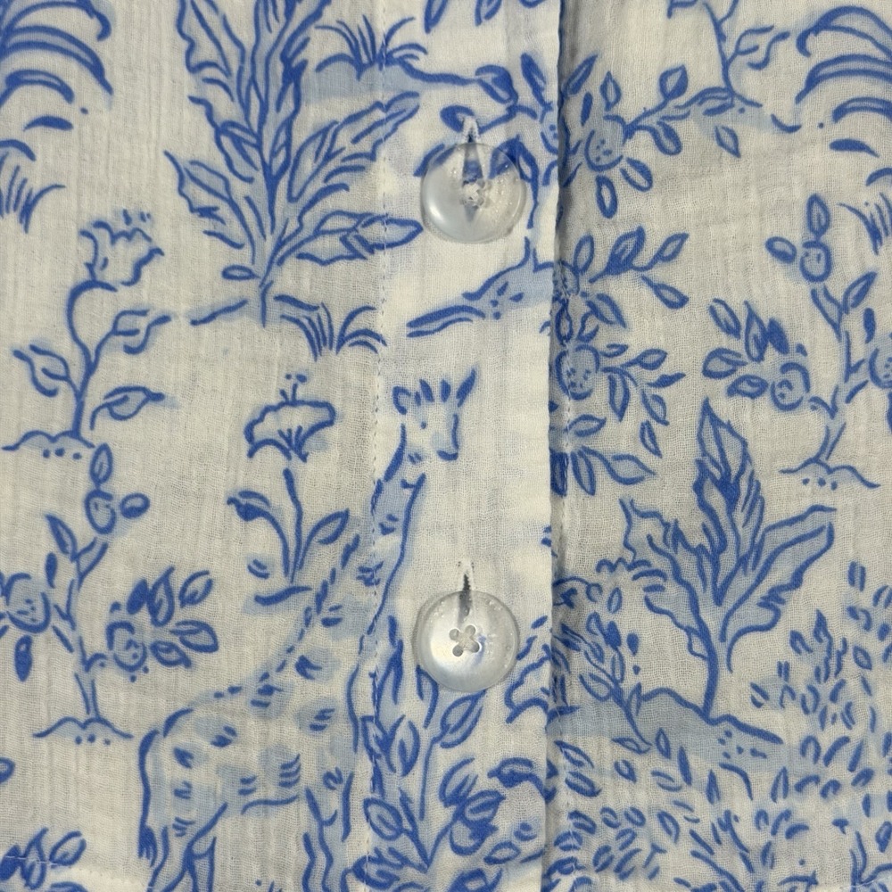 Lilly Pulitzer Women's Size Small Resort White Blue Montee Shirt Cover Up - Picture 4 of 11